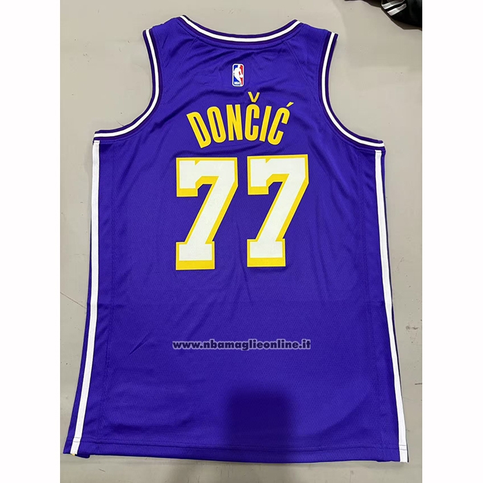Maglia Los Angeles Lakers Luka Doncic No 77 Statement 2025-26 Viola